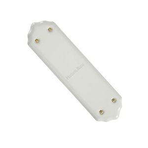 Heritage Brass Shaped Porcelain Fingerplate (280mm x 77mm), Plain White