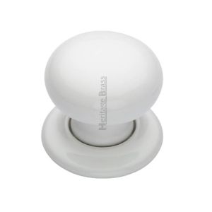 Heritage Brass White Porcelain Mortice Door Knobs, Porcelain Rose  (sold in pairs)