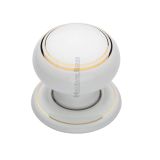 Heritage Brass Gold Line White Porcelain Mortice Door Knobs, Porcelain Rose  (sold in pairs)
