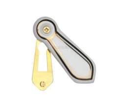 Heritage Brass Oval Covered Standard Key Escutcheon, White & Gold Line Porcelain -