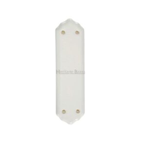 Heritage Brass Shaped Porcelain Fingerplate (280mm x 77mm), White Crackle