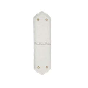 Heritage Brass Shaped Porcelain Fingerplate (280mm x 77mm), White Crackle