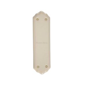 Heritage Brass Shaped Porcelain Fingerplate (280mm x 77mm), Cream Crackle