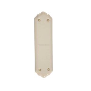 Heritage Brass Shaped Porcelain Fingerplate (280mm x 77mm), Cream Crackle