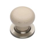 Heritage Brass Cream Crackle Porcelain Mortice Door Knobs, Satin Nickel Rose  (sold in pairs)