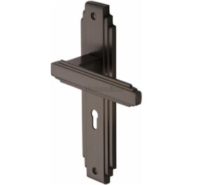 Heritage Brass Astoria Art Deco Style Door Handles, Matt Bronze (sold in pairs)