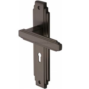 Heritage Brass Astoria Art Deco Style Door Handles, Matt Bronze (sold in pairs)