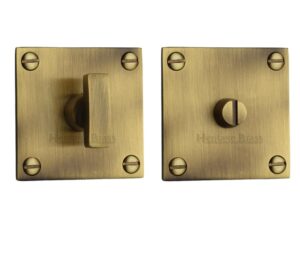 Heritage Brass Square 50mm x 50mm Turn & Release, Antique Brass -