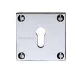 Heritage Brass Standard Square Slim Key Escutcheon, Polished Chrome
