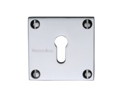 Heritage Brass Standard Square Slim Key Escutcheon, Polished Chrome