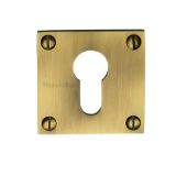 Heritage Brass Euro Profile Square Slim Key Escutcheon, Antique Brass