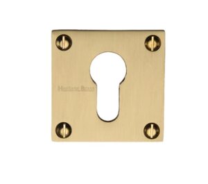 Heritage Brass Euro Profile Square Slim Key Escutcheon, Satin Brass