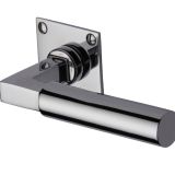 Heritage Brass Bauhaus Low Profile Polished Chrome Door Handles On Square Rose (sold in pairs)