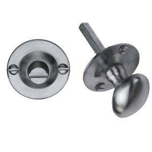 Heritage Brass Round 36mm Diameter Turn & Release, Satin Chrome