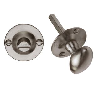 Heritage Brass Round 36mm Diameter Turn & Release, Satin Nickel