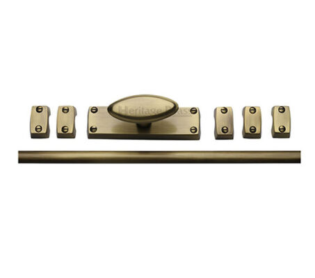 Heritage Brass Espagnolette Bolt (Provided With 1M & 1.5M Bar), Antique Brass