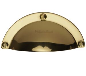 Heritage Brass Cabinet Drawer Pull Handle (86mm C/C), Polished Brass