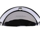 Heritage Brass Cabinet Drawer Pull Handle (86mm C/C), Polished Chrome