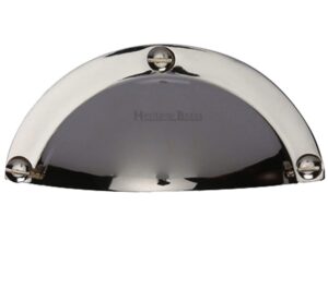 Heritage Brass Cabinet Drawer Pull Handle (86mm C/C), Polished Nickel