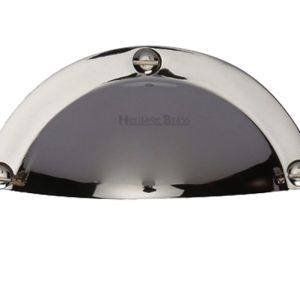 Heritage Brass Cabinet Drawer Pull Handle (86mm C/C), Polished Nickel