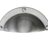 Heritage Brass Cabinet Drawer Pull Handle (86mm C/C), Satin Chrome