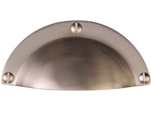 Heritage Brass Cabinet Drawer Pull Handle (86mm C/C), Satin Nickel