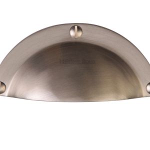 Heritage Brass Cabinet Drawer Pull Handle (86mm C/C), Satin Nickel