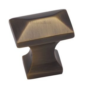 Heritage Brass Anvil Design Pyramid Cabinet Knob, Antique Brass