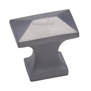 Heritage Brass Anvil Design Pyramid Cabinet Knob, Satin Chrome