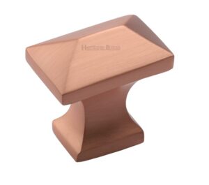 Heritage Brass Anvil Design Pyramid Cabinet Knob, Satin Rose Gold