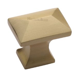 Heritage Brass Anvil Design Pyramid Cabinet Knob, Satin Brass