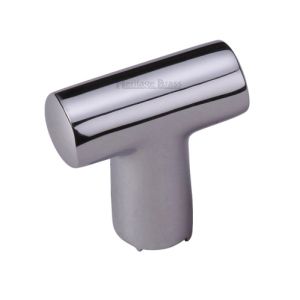 Heritage Brass T-Shaped Cabinet Knob, Polished Chrome