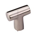 Heritage Brass T-Shaped Cabinet Knob, Polished Nickel