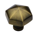 Heritage Brass Octagonal Cabinet Knob, Antique Brass