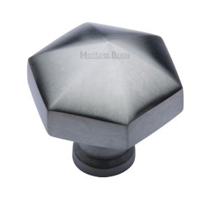 Heritage Brass Octagonal Cabinet Knob, Satin Chrome