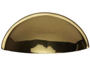 Heritage Brass Cabinet Drawer Pull Handle (57mm C/C), Polished Brass