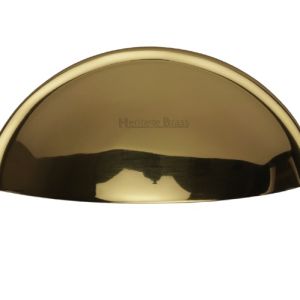 Heritage Brass Cabinet Drawer Pull Handle (57mm C/C), Polished Brass