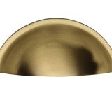 Heritage Brass Cabinet Drawer Pull Handle (57mm C/C), Satin Brass