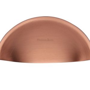 Heritage Brass Cabinet Drawer Pull Handle (57mm C/C), Satin Rose Gold