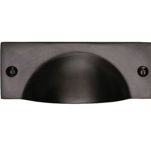 Heritage Brass Cabinet Drawer Pull Handle (112mm Length), Matt Bronze