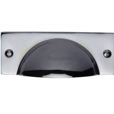 Heritage Brass Cabinet Drawer Pull Handle (112mm Length), Polished Chrome