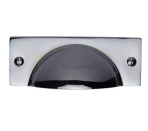 Heritage Brass Cabinet Drawer Pull Handle (112mm Length), Polished Chrome