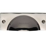 Heritage Brass Cabinet Drawer Pull Handle (112mm Length), Polished Nickel