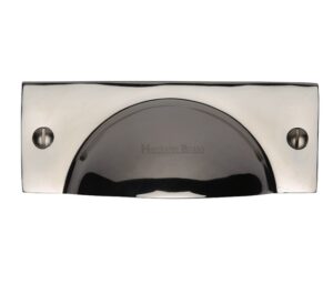 Heritage Brass Cabinet Drawer Pull Handle (112mm Length), Polished Nickel