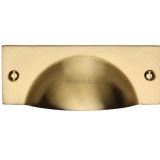 Heritage Brass Cabinet Drawer Pull Handle (112mm Length), Satin Brass