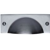 Heritage Brass Cabinet Drawer Pull Handle (112mm Length), Satin Chrome