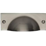 Heritage Brass Cabinet Drawer Pull Handle (112mm Length), Satin Nickel