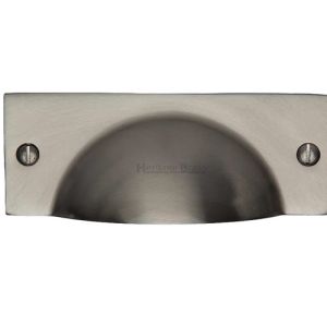 Heritage Brass Cabinet Drawer Pull Handle (112mm Length), Satin Nickel