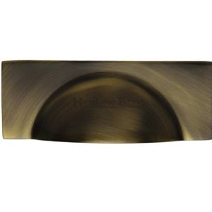 Heritage Brass Cabinet Drawer Pull Handle (57mm C/C), Antique Brass
