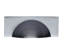 Heritage Brass Cabinet Drawer Pull Handle (57mm C/C), Satin Chrome